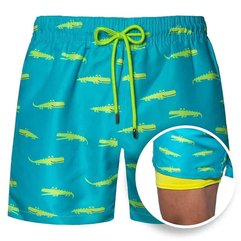 Swimwear Mens Double-layer