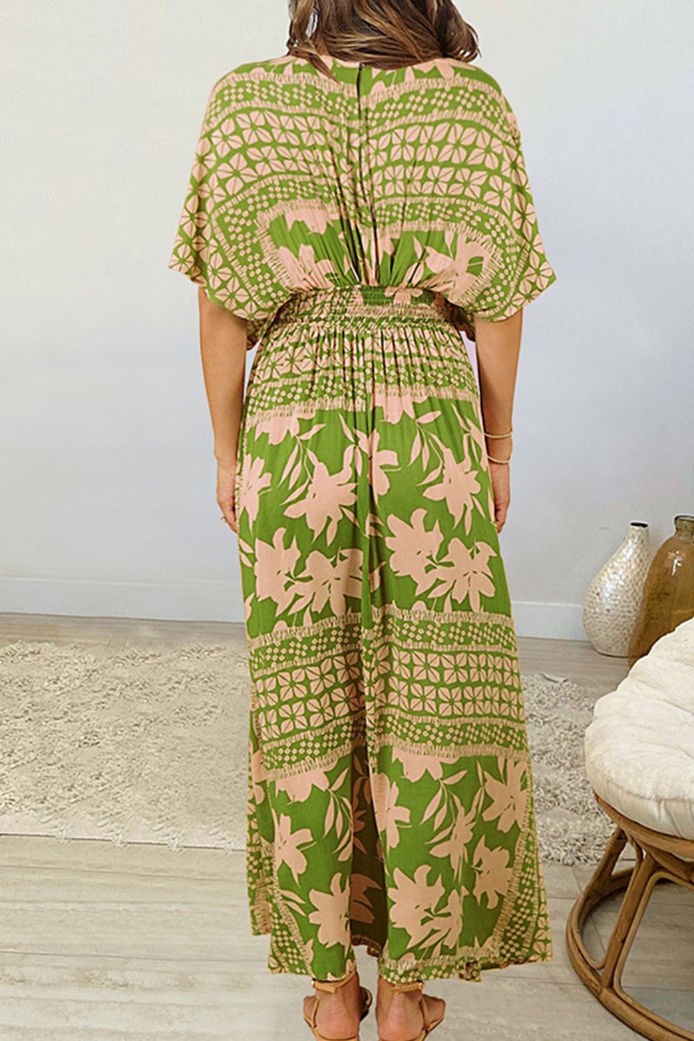 Floral Deep Maxi Dress