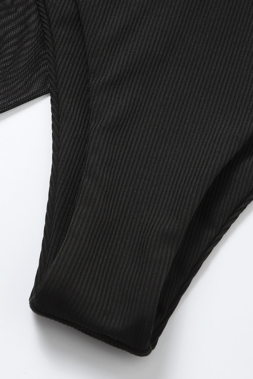 Black Swim Set- Ribbed High Cut -Three-Piece