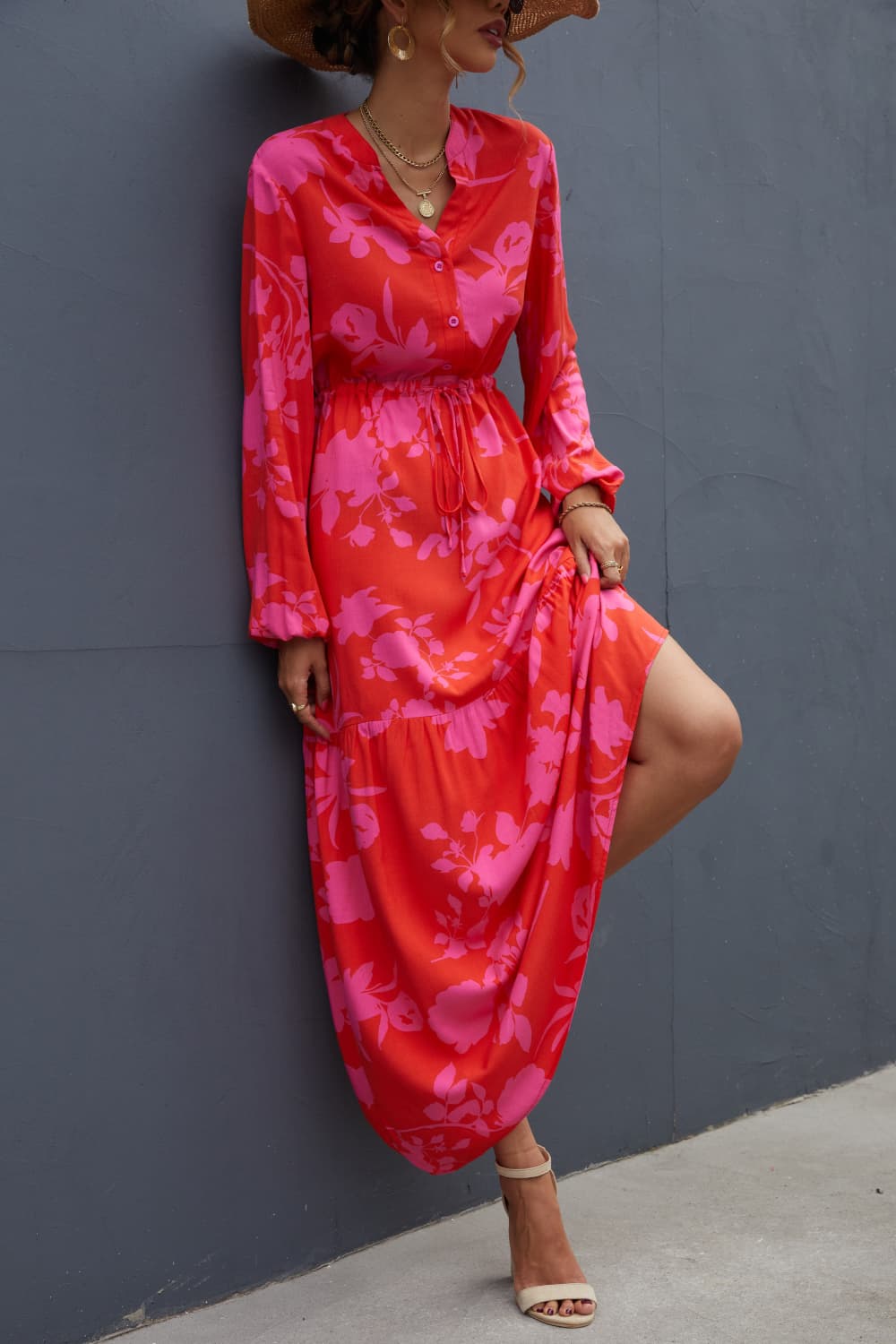 FushiaRed Long Dress