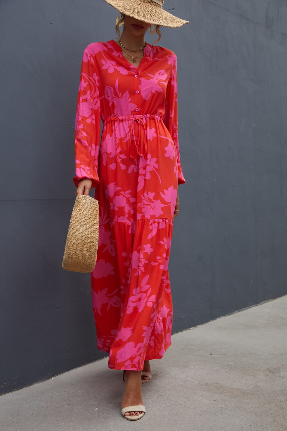 FushiaRed Long Dress