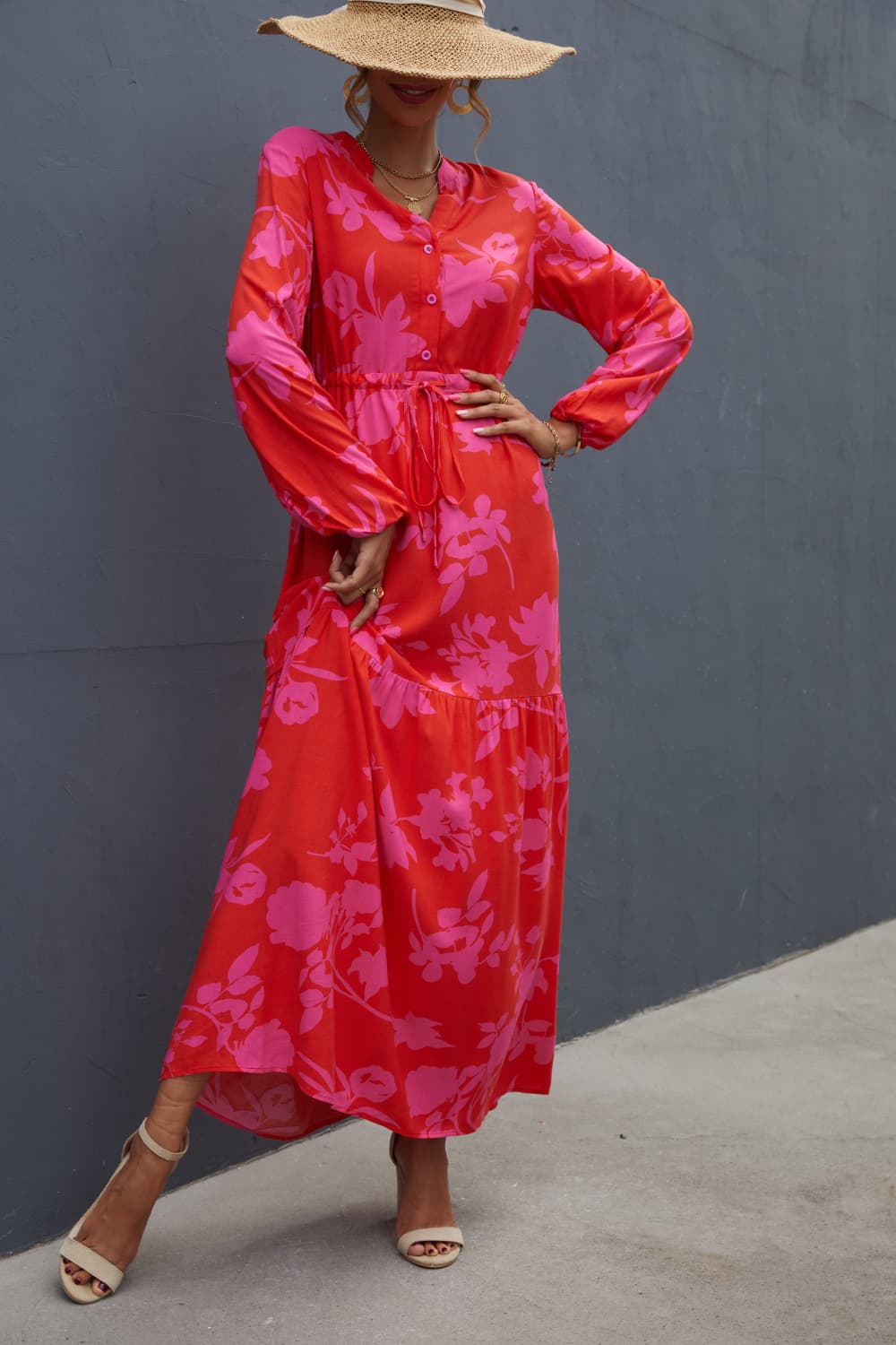 FushiaRed Long Dress