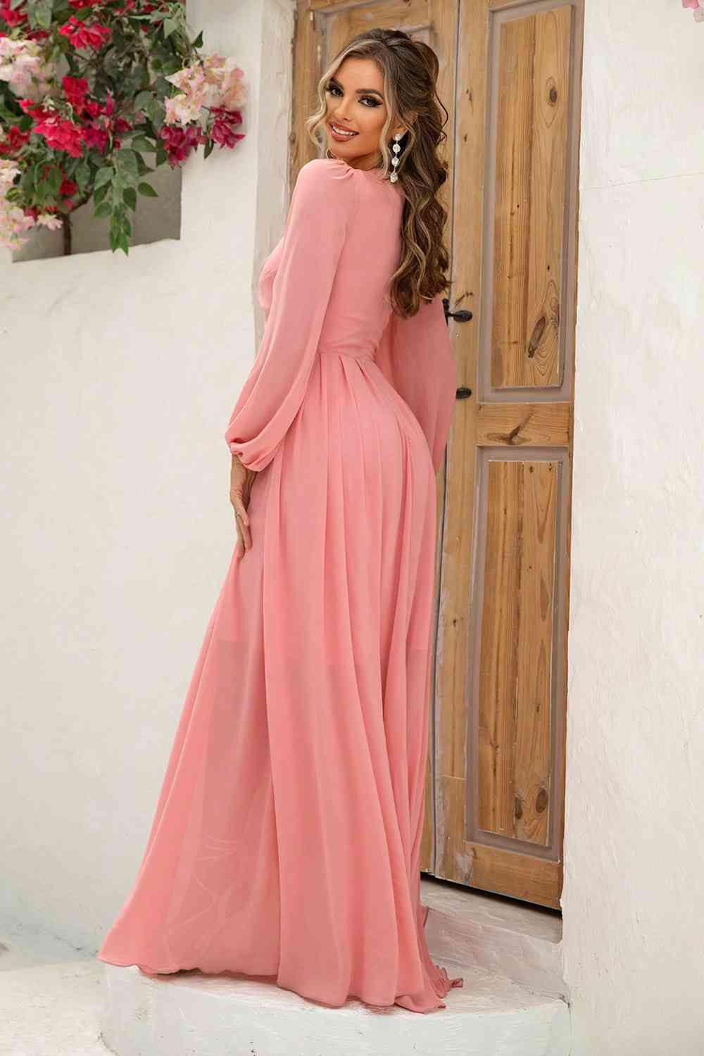 Twist Front Cutout Long Sleeve Dress Camino Las Palmas Twist Front Cutout Long Sleeve Dress Camino Las Palmas