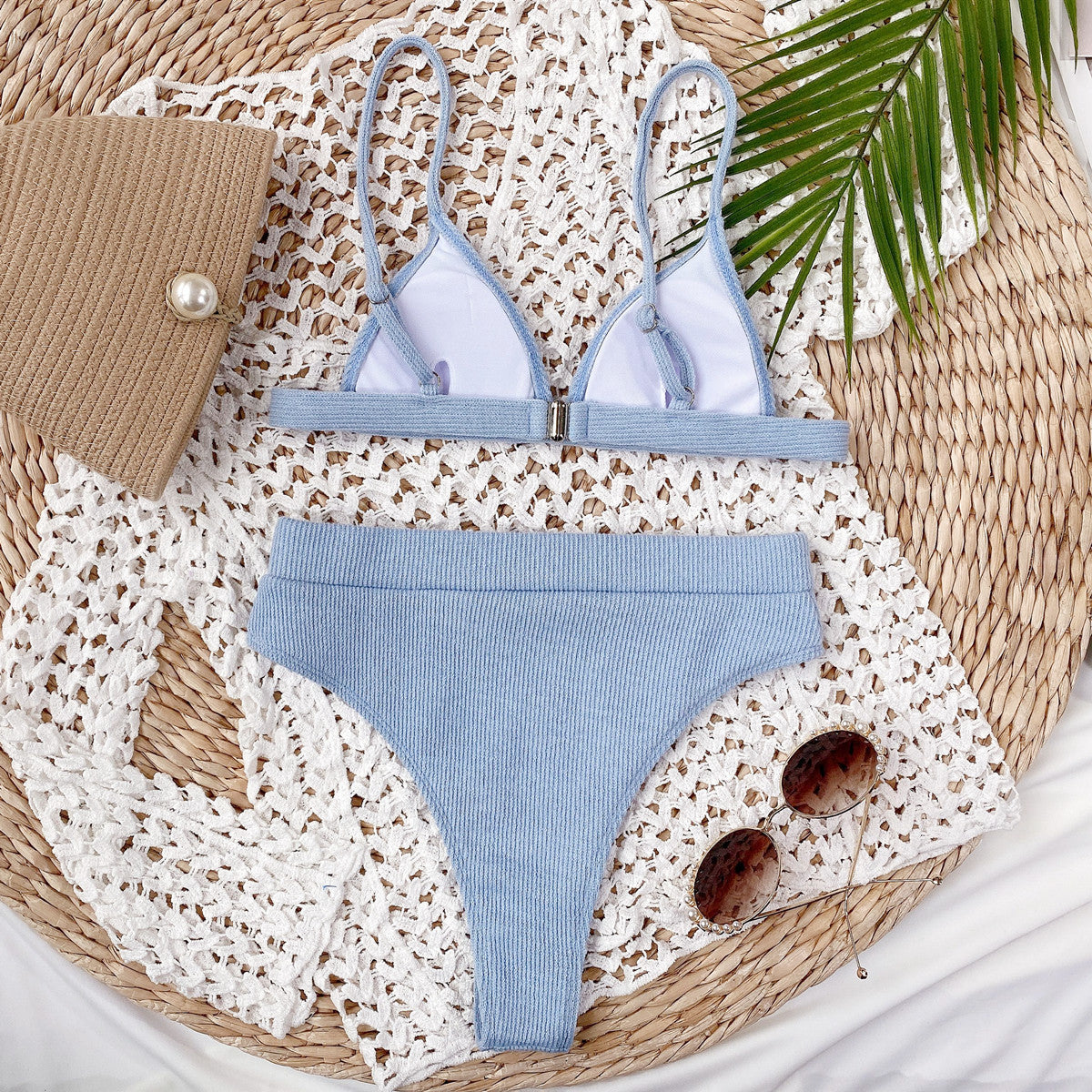 Bikini Set -Spaghetti Strap Ribbed