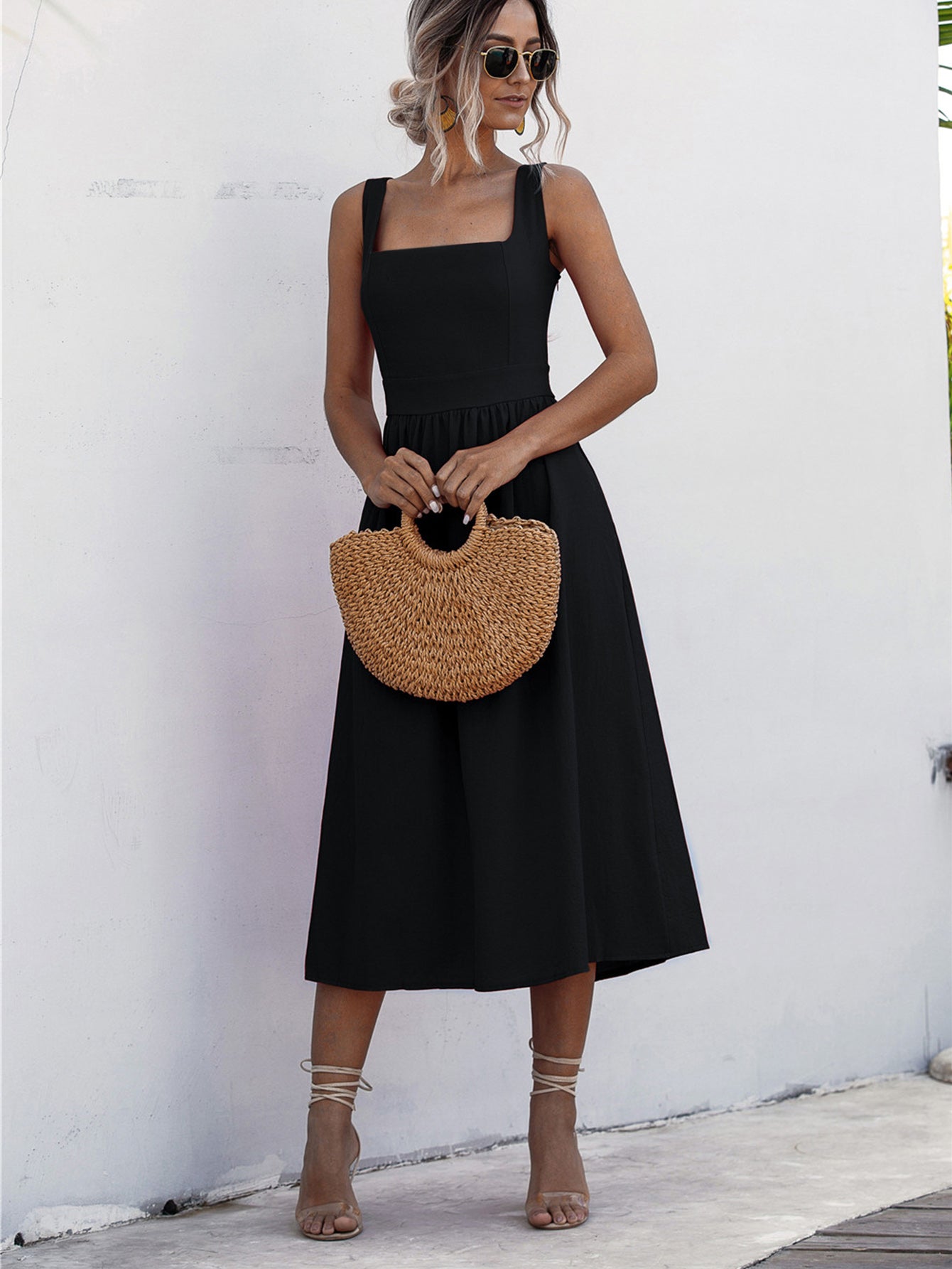 Square Neck Midi Dress