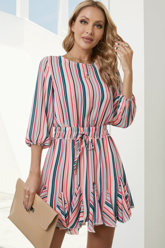 Vertical Colors Mini Dress