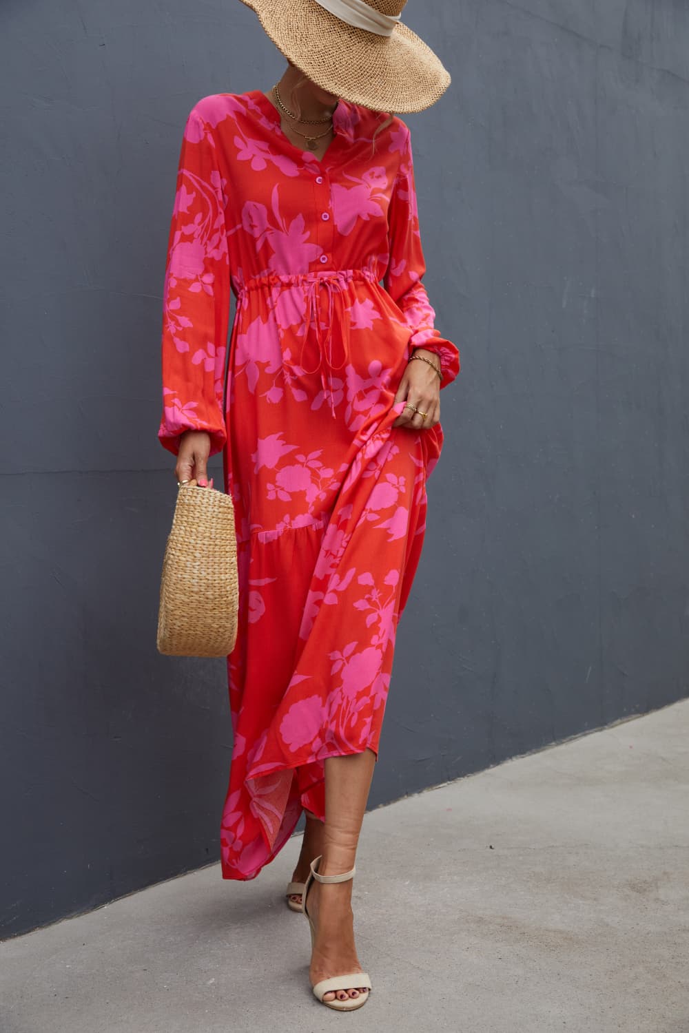 FushiaRed Long Dress